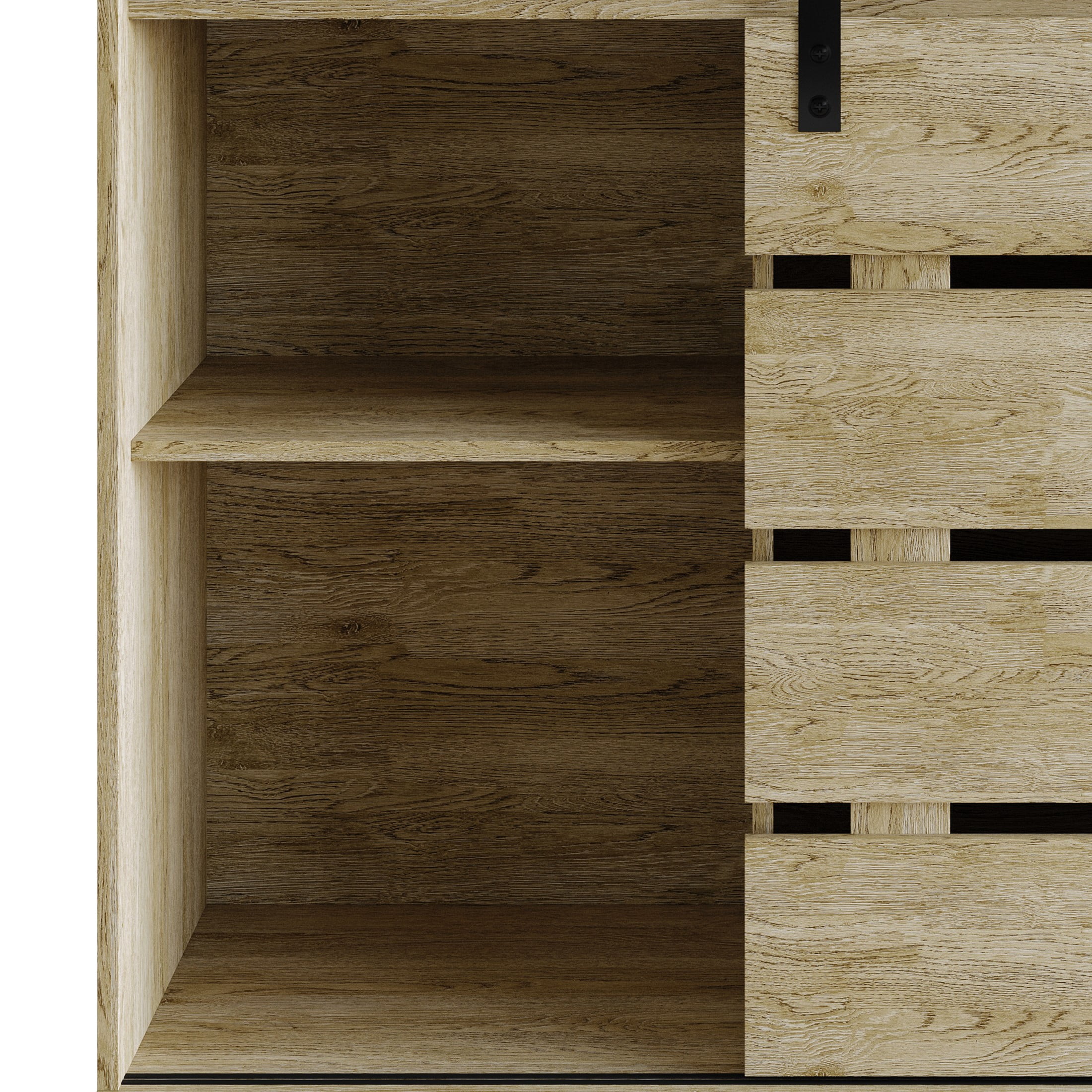 Castle Place Farmhouse Sideboard Buffet Cabinet, Light Oak