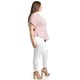 thumbnail image 2 of Blusa de corte asimetrico Roman Fashion /Tallas Extras, 5107 (Rayas rojo) rojo 38, 2 of 7