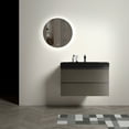 thumbnail image 2 of 36" Bathroom Vanity with Sink, Large Storage Wall Mounted Floating Bathroom Vanity for Modern Bathroom, One-Piece Black Sink Basin without Drain and Faucet, Gray, 2 of 10