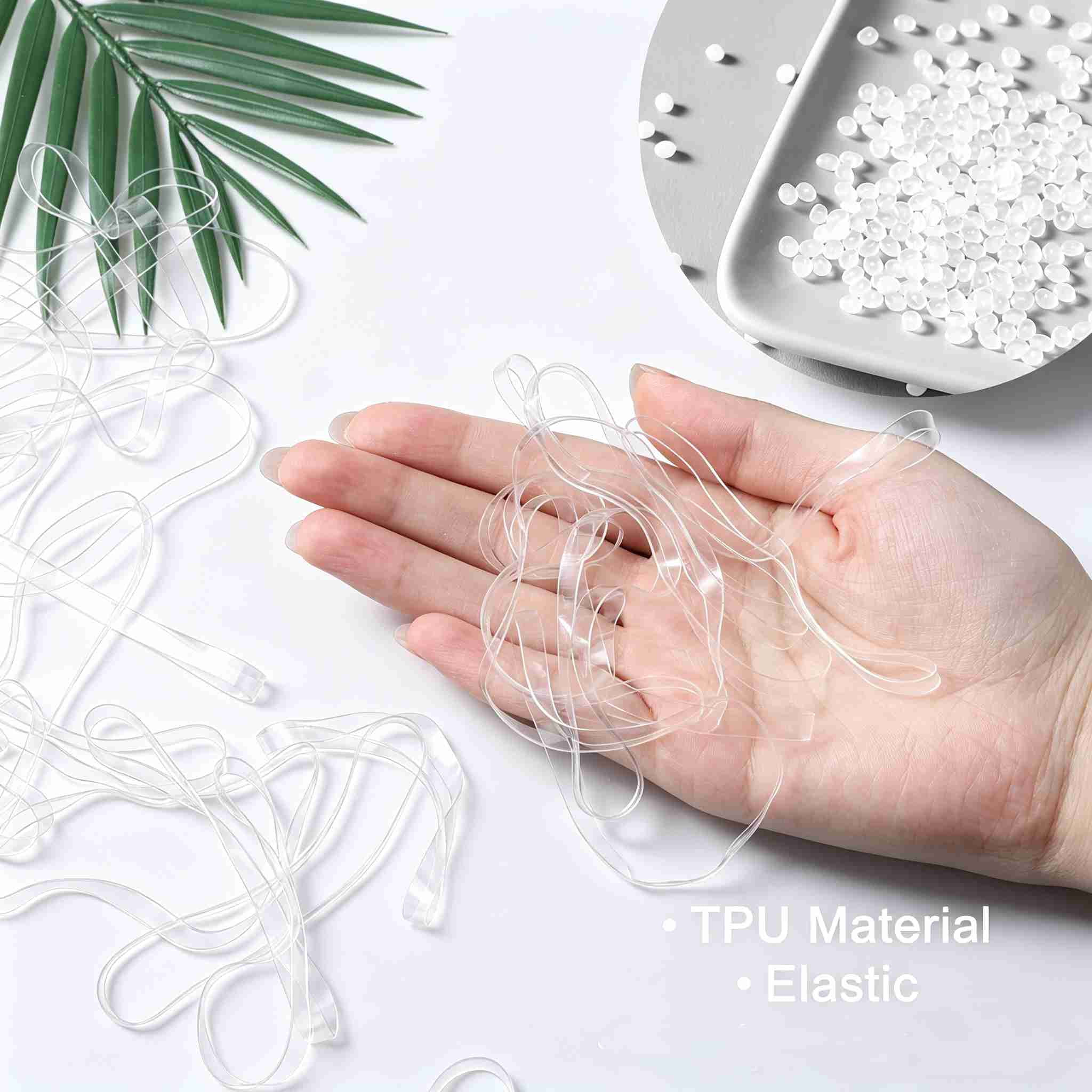 200Pcs Clear Large Rubber Bands, 400x5mm Elastic Stretchable Rubber Bands Heavy Duty Transparent Band for Home Office Crafts