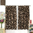 thumbnail image 3 of Sexy Leopard Print Curtains Brown Animal Texture Wild Animals Print Curtain with Rod Pocket for Living Room Apartment Home Decor Drapes Window Treatments 2 Panels Set 52x63 Inch, 3 of 4
