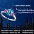 thumbnail image 2 of Gem Stone King 925 Sterling Silver Ring Oval Topaz and Pink Moissanite (1.96 Cttw), 2 of 6