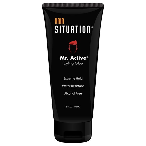Hair Situation Mr. Active Hair Gel Pegamento para peinar para una fijación máxima extremadamente fuerte con un potente escudo antihumedad y antiencrespamiento, sin alcohol y una fórmula que no se desc