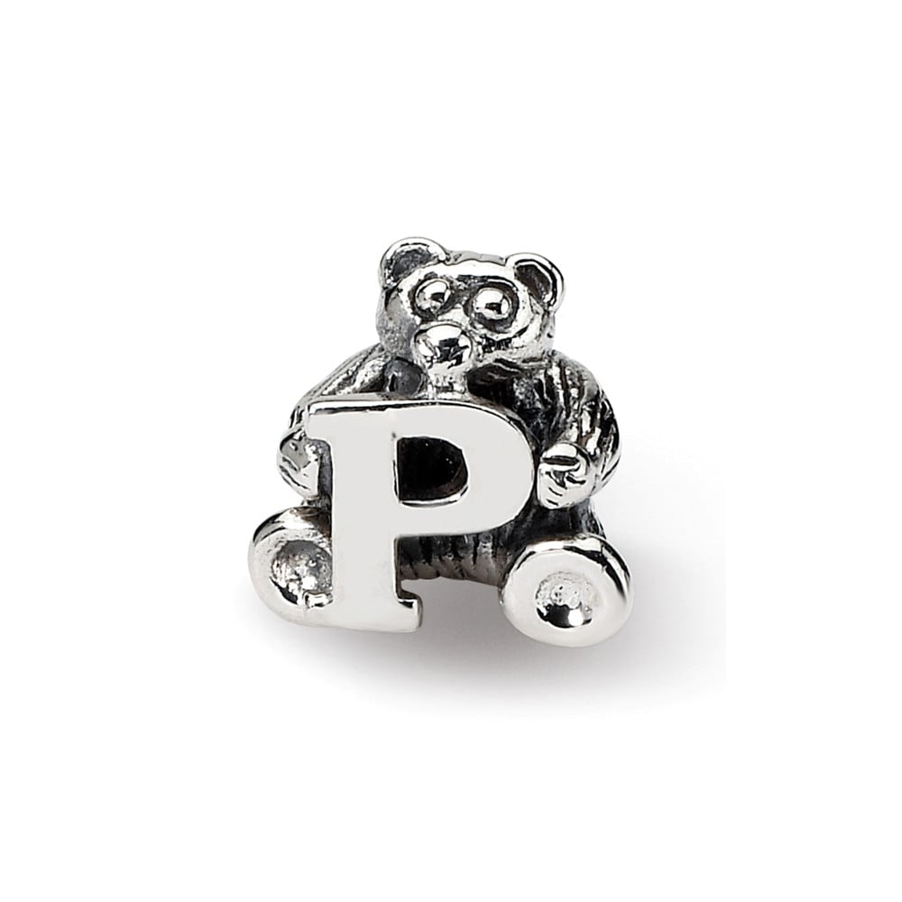 925 Sterling Silver Reflections Kids Letter P Bead; for Adults and Teens; for Women and Men