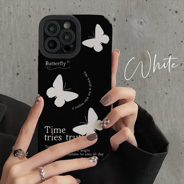 Carcasa Samsung A13 A12 A03 A03S A53 A23 A33 A02S A51 A52 A71 A32 A22 A72 A50 A30 A11 A10S A21S S22 Funda De Patrón De Mariposa Blanca Ultra Literaria TPU Blanda