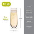 thumbnail image 4 of True Stemless Champagne Flutes for Birthday, Wedding Gifts, 9oz Set of 4, 4 of 9