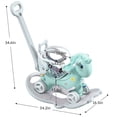 thumbnail image 6 of Xuanlur 4 in 1 Rocking Horse for Toddlers 1-3 Years, Ride Unicorn, Rocking Animal w/Realistic Sound, Ride on Horse Toys w/Detachable Balance Board, Push Handle, Backrest and Balance Board, Blue Pro, 6 of 6