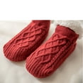 thumbnail image 6 of WMTBSRSW Fuzzy House Slippers Socks Winter Warm Sherpa Lined Slipper Socks Cable Knit Fluffy Soft Slipper Thick Comfy Plush Fleece Home Socks, 6 of 6