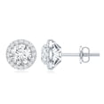 thumbnail image 4 of Rosec Jewels Lab Grown Diamond Halo Stud Earrings Round - EF-VS Quality - Ready to Gift for Anniversary, 18K White Gold, 4 of 7