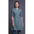 thumbnail image 2 of Bimba Roll Up Sleeve Kurti For Women Printed Mandarin Collar Short Kurti Tops, 2 of 6