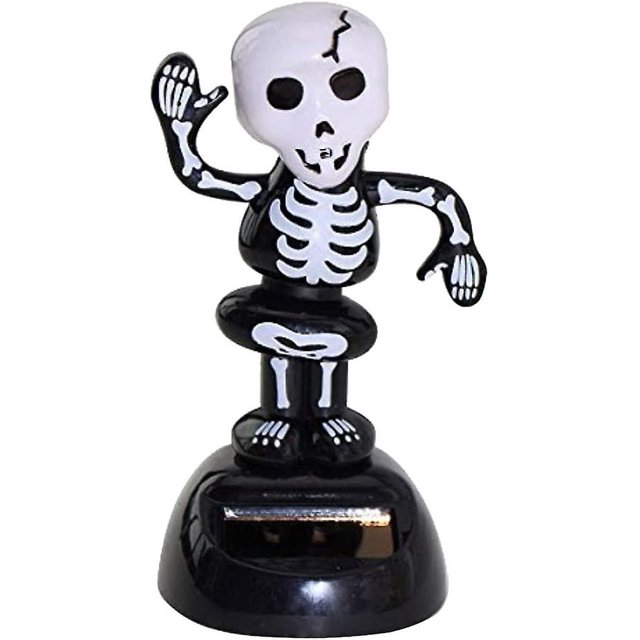 Muñeca bailando con energía Solar, coche con cabeza móvil, tablero de juguete, esqueleto de Halloween, figura de calavera, adorno decorativo para coche