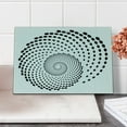 thumbnail image 2 of Spires Cutting Board, Minimalist Spiral Shape Dotted Monochrome Swirling Twisting Helix Form Design, Decorative Tempered Glass Cutting and Serving Board, Small Size, Black White, by Ambesonne, 2 of 5