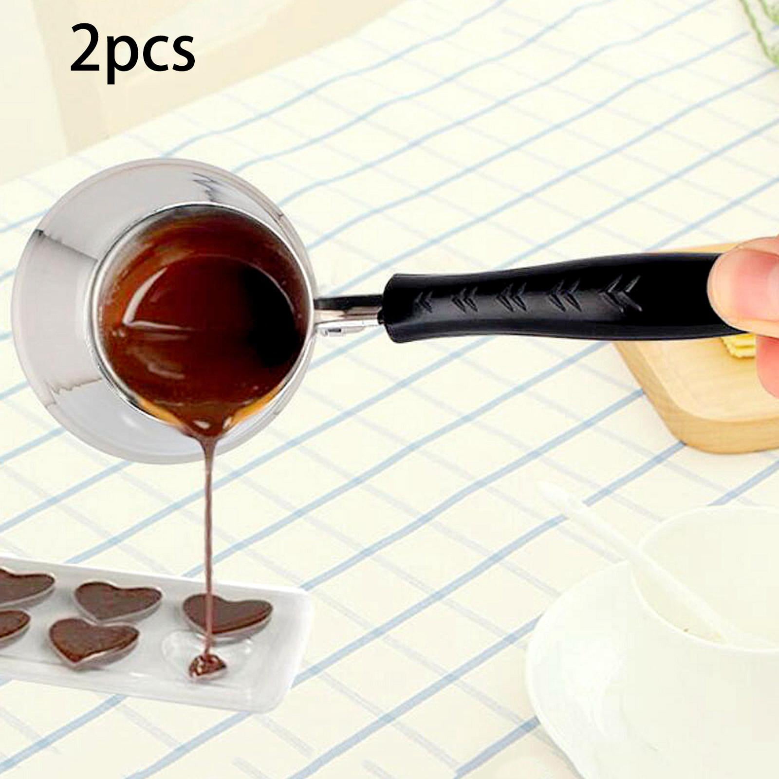 Fiocias Long Handle Wax Melting Pot DIY Candle Soap Melts Pot Metal Coffee Pitcher Latte 9ml