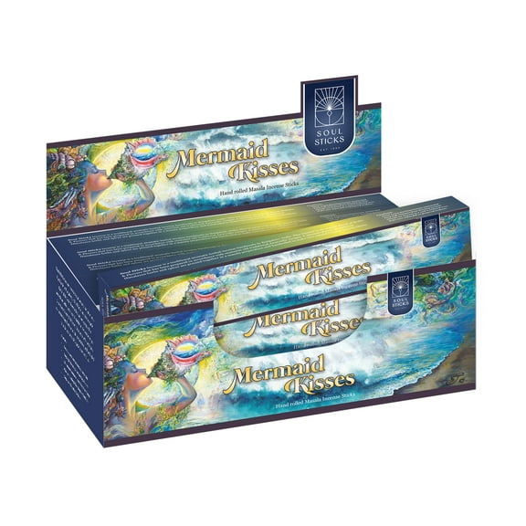 Soul Sticks Mermaid Kisses Hand-Rolled Incense Sticks Mystic Spirit Blends 180 Gram Box | 100% Natural Masala Incense Organic Home Fragrance Agarbatti