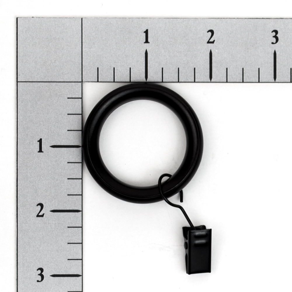 Lumino 1" Black Curtain Clip Rings (7 pack)