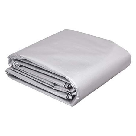 AmazonCommercial Multi Purpose Waterproof Poly Tarp Cover 12 X 25 FT 16MIL Thick Silver/Black 1-Pack