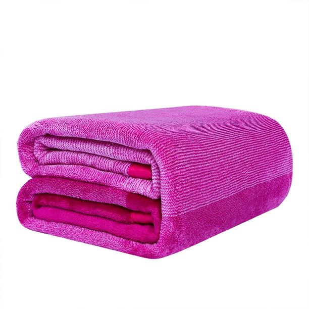 1 Pc Queen Microfiber Flannel Fleece Bed Blankets Brown PiccoCasa