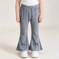 thumbnail image 5 of Solid Pants Wide Girls Flare Dress Pants Kids School Uniform Bell Bottoms with Elastic Waist for Teens, 5 of 6