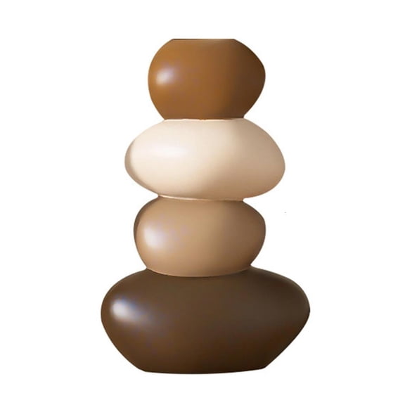 Giaone Resin Deer Figurine with Stacked Stone Flower
