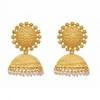 Crunchy Fashion Stylish Fancy Party Wear Traditional Indian Jewelry Meenakari Jhumki Jhumka Earrings for Women
