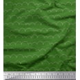 thumbnail image 1 of Soimoi Green Silk Fabric Artistic Waves Abstract Printed Fabric 1 Yard 42 Inch Wide, 1 of 3