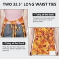 thumbnail image 6 of Autumn Fall Leaves Pattern Apron-Garden Aprons for Women with Pockets-Cotton Linen Waterproof Kitchen Cooking Gardening Aprons Adjustable for Kitchen,Cooking,BBQ and Salon 33"x27", 6 of 7