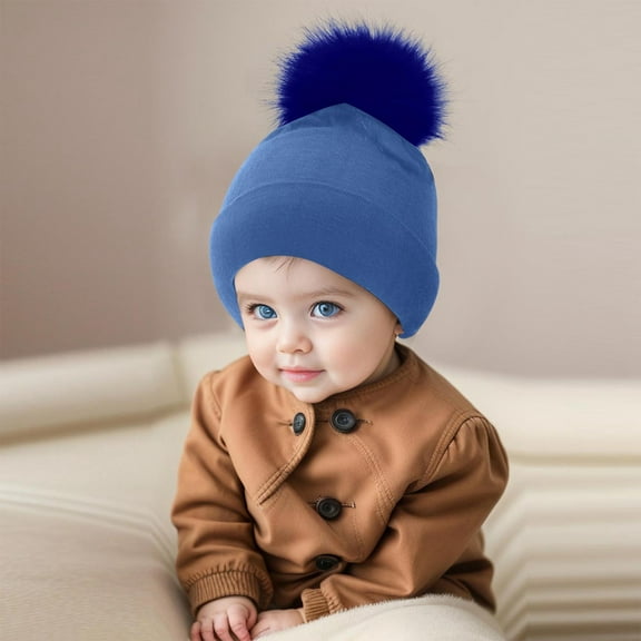 Baby Girl Beanie Kids Warm Windproof Knit Hood Hat for Cold Weather Toddler Caps 1-2 Years
