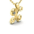 thumbnail image 2 of SuperJeweler X Initial Necklace in 14 Karat Yellow Gold, Diamond Accent and Swirly, With Free 18 inch Cable Chain, for Women, 2 of 6