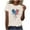 2-Beige, variant on Shirts for Women Plus Size Short Sleeved Round Neck Independence Day Printed Casual Pullover Top Multicolor L