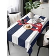 thumbnail image 6 of Navy Blue Stripe Nautical Table Cloth, Red Anchor Summer Coastal Waterproof Tablecloth for Rectangle Tables, Reusable Washable Fabric Table Cover for Restaurant Kitchen Dining Tables 60"x120", 6 of 6