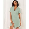 thumbnail image 2 of Ekouaer Nightgowns for Women Bamboo Viscose Sleep Shirts Button Down Night Shirt Short Sleeve Boyfriend Pajama Dress, 2 of 6