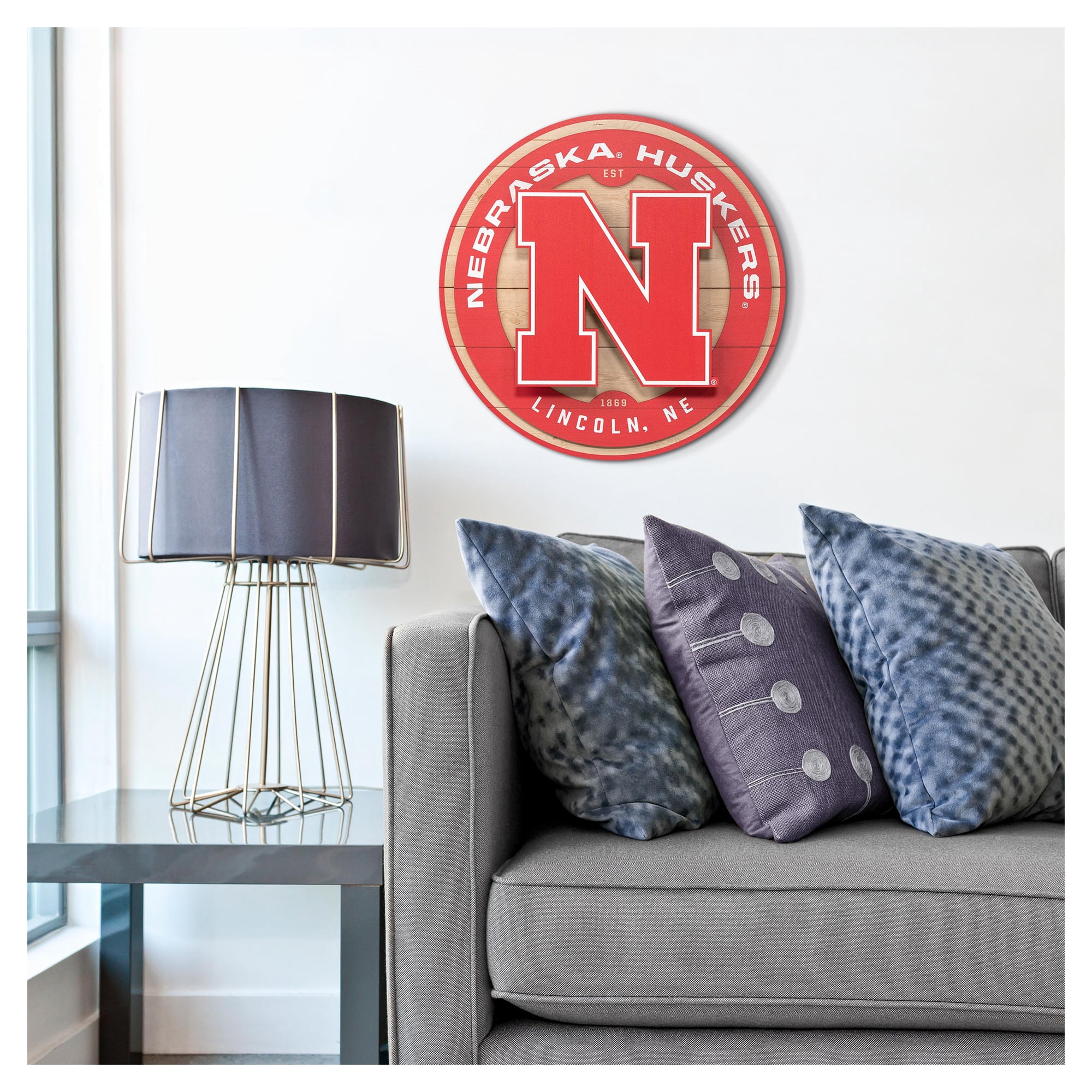 IDNA Nebraska Huskers 15" x 15" 3DX Logo Circle Backer Wall Art