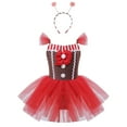 thumbnail image 3 of YiZYiF Girls Gingerbread Costume Christmas Party Dance Tutu Dress with Candy Cane Lollipop Hair Hoop Red 14, 3 of 7