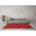 thumbnail image 3 of Ahgly Company Machine Washable Indoor Rectangle Checkered Red Modern Area Rugs, 8' x 10', 3 of 4