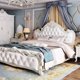 thumbnail image 5 of Queen Luxury Aesthetic Bed Under Storage King Size Salon Bedroom Twin Bed Modern Wood Leather Letto Matrimoniale Room Furniture My Lux Decor Round, 5 of 8