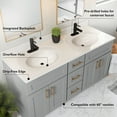 thumbnail image 5 of Design House Cultured Marble Double Sink 61" Vanity Top with Backsplash and Pre-Drilled 4" Centersets, White, 5 of 21