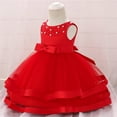 thumbnail image 3 of WOYY Newborn Girls Wedding Party Princess Dress Sleeveless Pageant Gown, Sizes 0-18M, 3 of 7