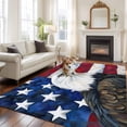thumbnail image 3 of Eagle Large Area Rugs for Bedroom Living Room, Soft Non Slip Carpet Bedside Rug, Rustic Independence Day Red Blue Star Striped Flag Rectangular Floor Cover Kitchen Accent Rug 6'x9' for Office, 3 of 9