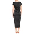 thumbnail image 3 of VESTIDOS DE SATÉN ARRUGADOS PARA FIESTAS DE MUJERES CON MANGAS CORTAS Y ABERTURA L NEGRO, 3 of 5