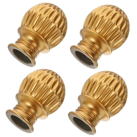 WRITWAA Golden PP Roman Rod Head for Elegant Home and Office Decor 4Pcs