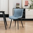 thumbnail image 5 of Kidol & Shellder Dining Chairs Set of 2 Soft Leather Dining Room Chairs with Sleek Metal Legs,Blue, 5 of 10