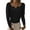 Black, variant on Fesfesfes Women Sweaters V-Neck Button Long-Sleeve Knitted Sweater Bottoming Shirt Tops Blouse