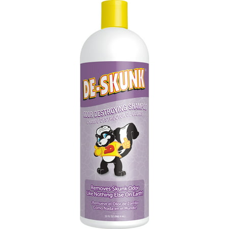 De-Skunk Odor Destroying Shampoo – Formulated to Remove Skunk Odor, 32 (Best Solution For Skunk Spray On Dog)