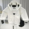 thumbnail image 4 of Womens 2 Piece Workout Sets Lounge Matching Sets Zip Up Hoodie and Skirt Gym Clothes Yoga Outfits White L, 4 of 7