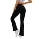 thumbnail image 4 of Amzcrzy Pantalones Yoga Mujer Color Liso - Cintura Elástica, Control Abdominal, Corte Acampanado, Leggings Elásticos Cómodos, Bolsillos S-2XL Negro, 4 of 6