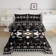 thumbnail image 2 of Feelyou Western Bohemian Aztec Bedding Comforter Set, Black Khaki Vintage Square Twin Comforter Sets, Farmhouse Sheep Skull Reversible Bedding Set, Breathable Home Decor, 2-Piece, 2 of 8