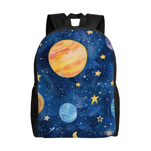 Fuzoiu Planets And Stars1 Print Laptop Backpack,Work Business Backpacks, Large Capacity Nurse Bag College Bookbag for School, Waterproof Casual Daypack for Travel