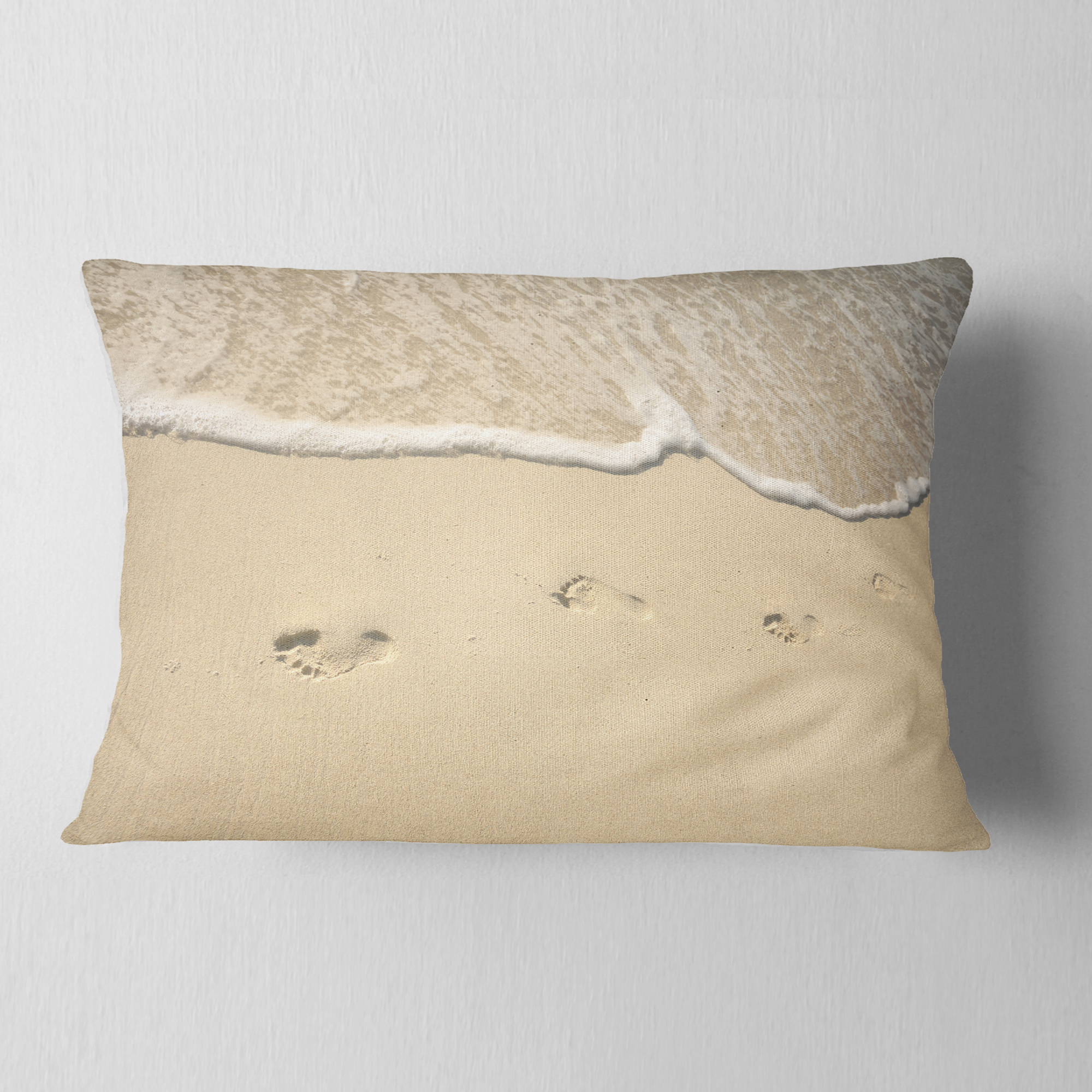 Designart 12" x 20" White Polyester Throw Pillow