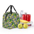thumbnail image 4 of Sigee Lemons on Striped for Lunch Bag for Women Men, Reusable Lunch Bag Insulated Lunch Bag Lunch Box Cooler, 4 of 5
