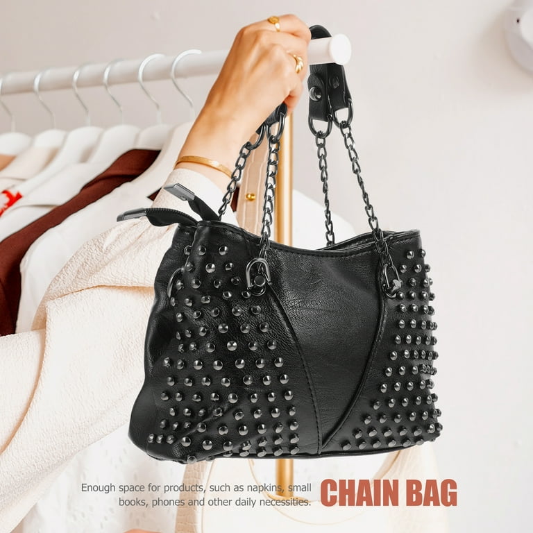 Bag Shoulder Crossbody Purse Leather Rivet Bags Black Bag Shoulder Crossbody Purse Leather Rivet Bags Black